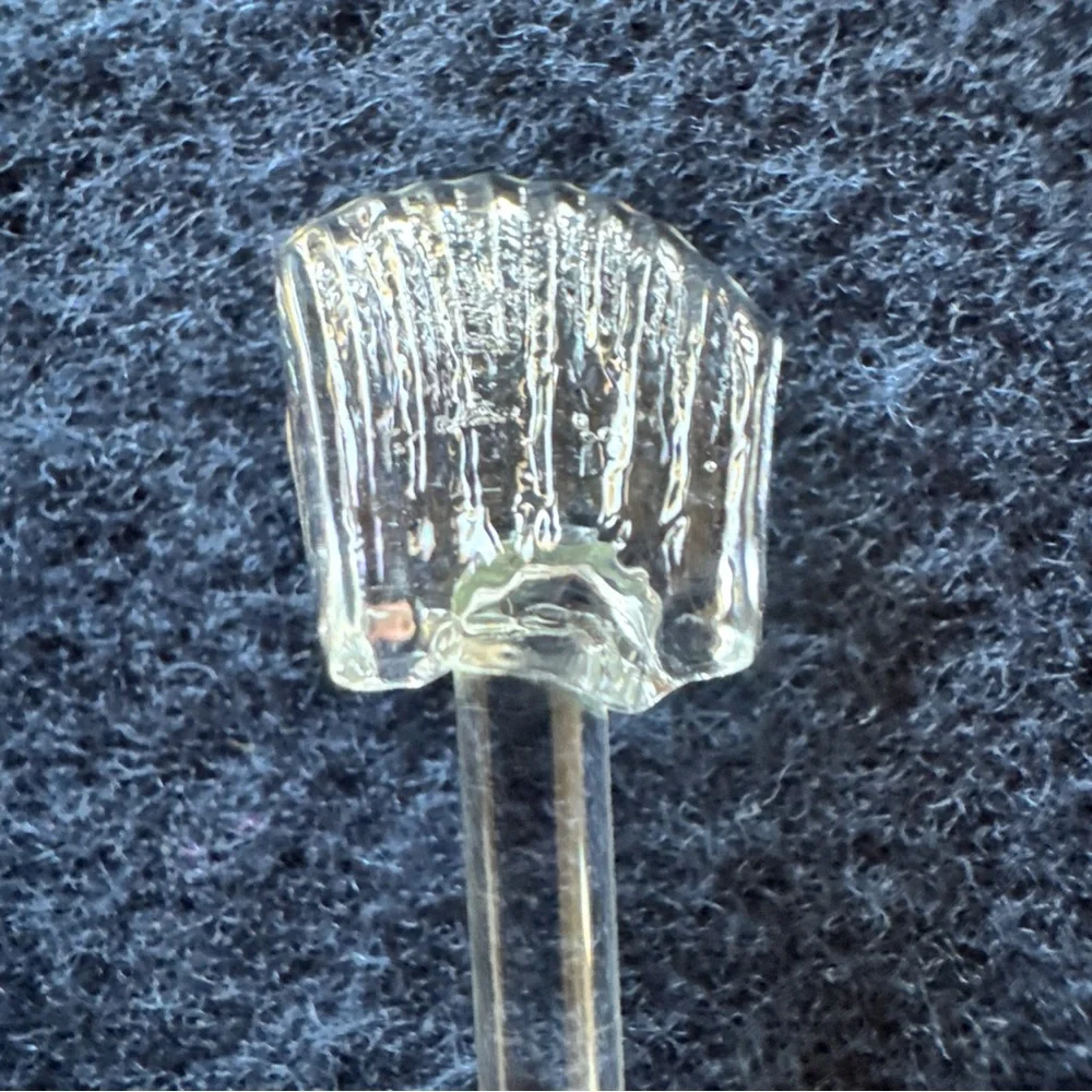 Salt Cellar Spoons Glass Vintage Clamshell Shaped Condiment Set of 4